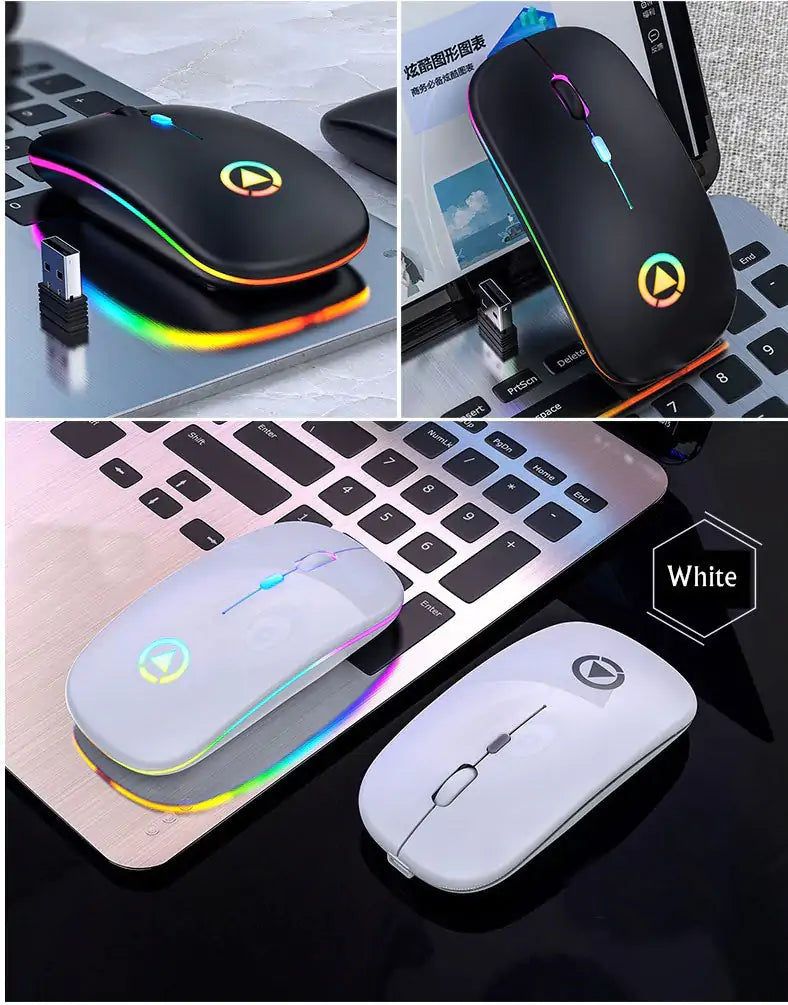 Wireless USB Rechargeable Mouse with Light