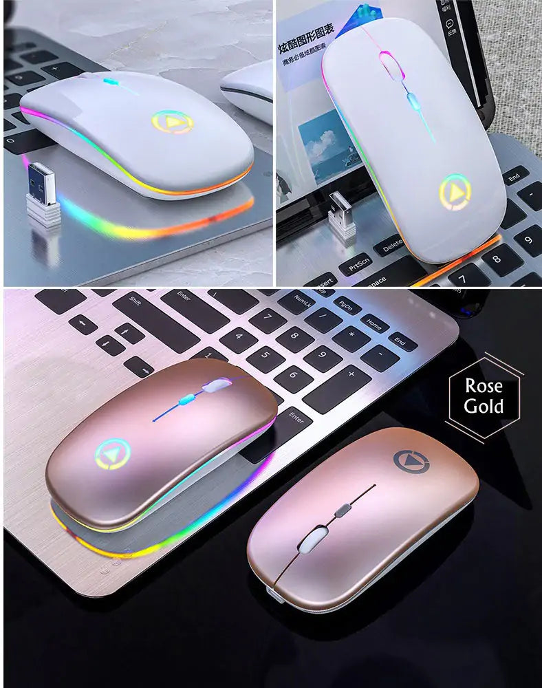 Wireless USB Rechargeable Mouse with Light