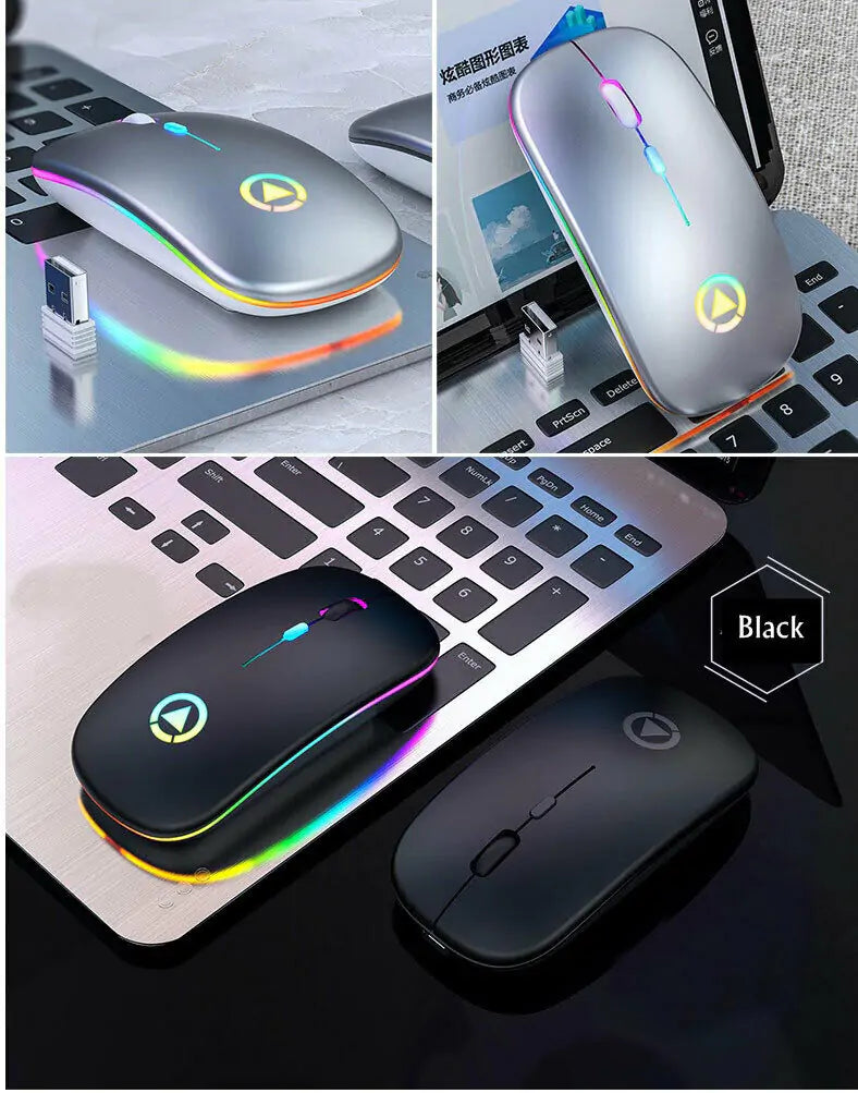 Wireless USB Rechargeable Mouse with Light