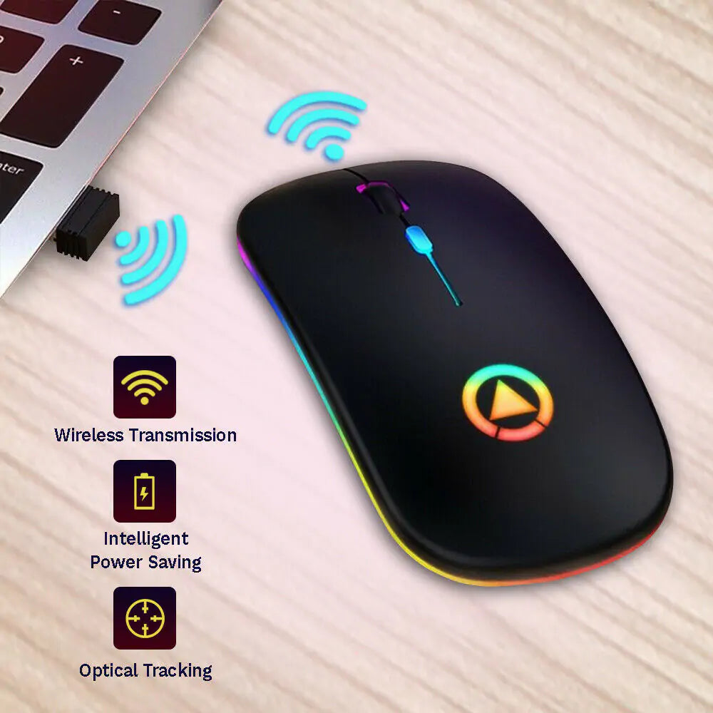 Wireless USB Rechargeable Mouse with Light