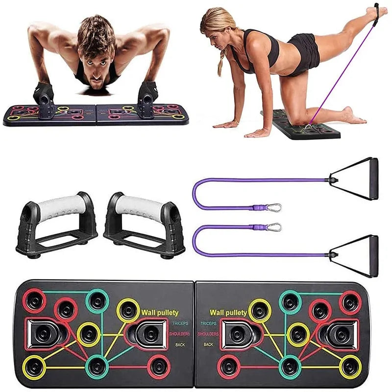 Ultimate Push Up Board with Latex Resistance Bands