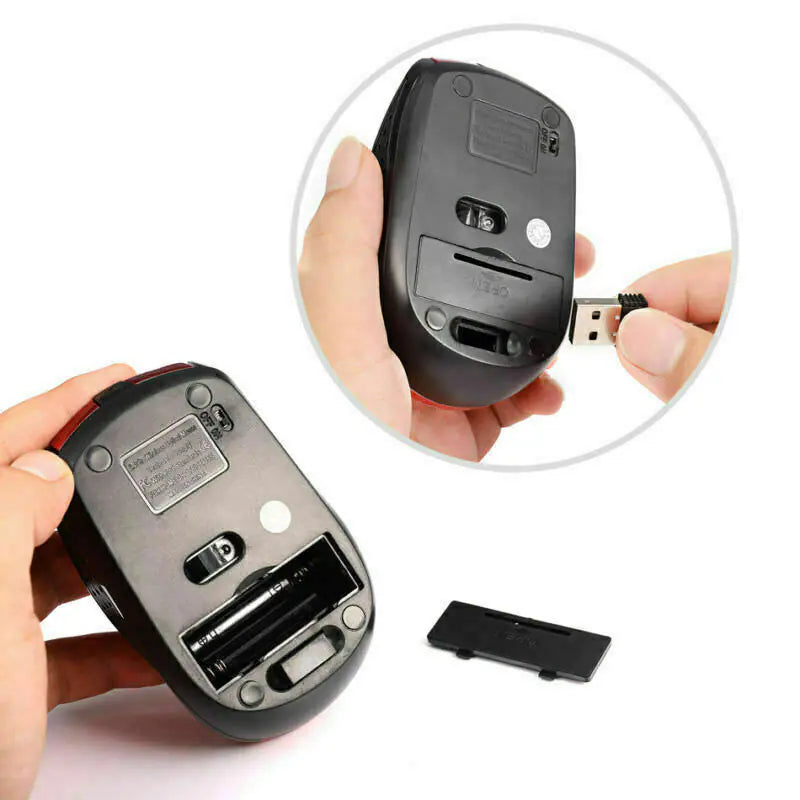 2.4GHz Wireless Optical Mouse Mice & USB Receiver For PC Laptop Computer