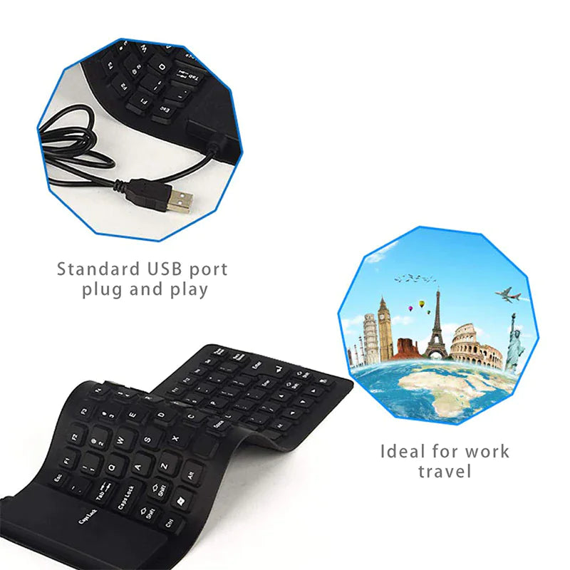 Foldable Silicone Keyboard – Flexible, Portable, and Silent Typing Solution